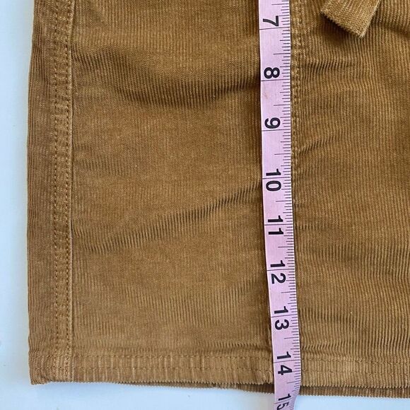 American Eagle Hi-Rise A-Line Skirt Corduroy Tie Waist Stretch Brown Size 6 - Picture 11 of 11